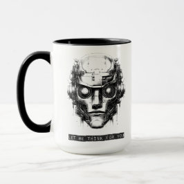 Taza Mind Control Cyberpunk Robot Black Print