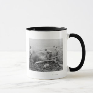 Taza Minería aurífera hidráulica en la fotografía de