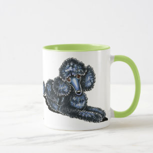 Taza Mini bonito negro de la endecha del caniche