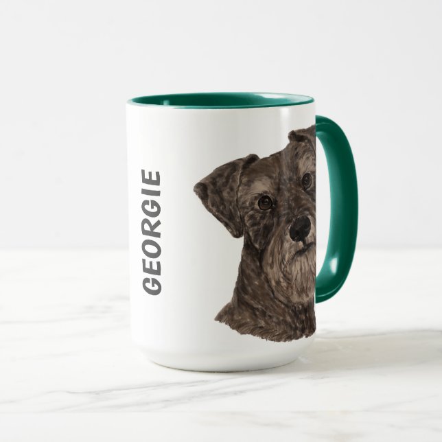 Taza Miniacuarela Schnauzer personalizada (Anverso derecho)