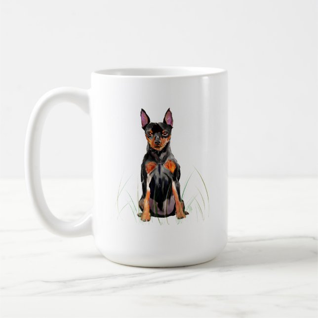 Taza Miniature Pinscher, Café de Perro Min Pin (Izquierda)