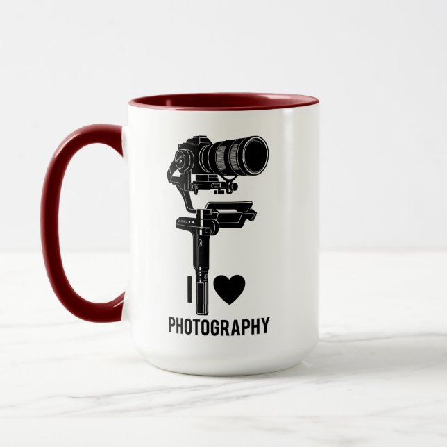 Taza Minimal Camera Illustration Photography Mug (Izquierda)