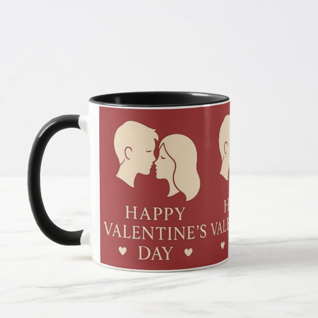 Taza Minimal Couple Silhouette Valentines Romantic (Izquierda)