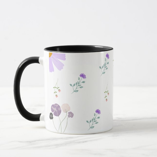 Taza Minimal Floral Pattern Coffee Mug  (Izquierda)