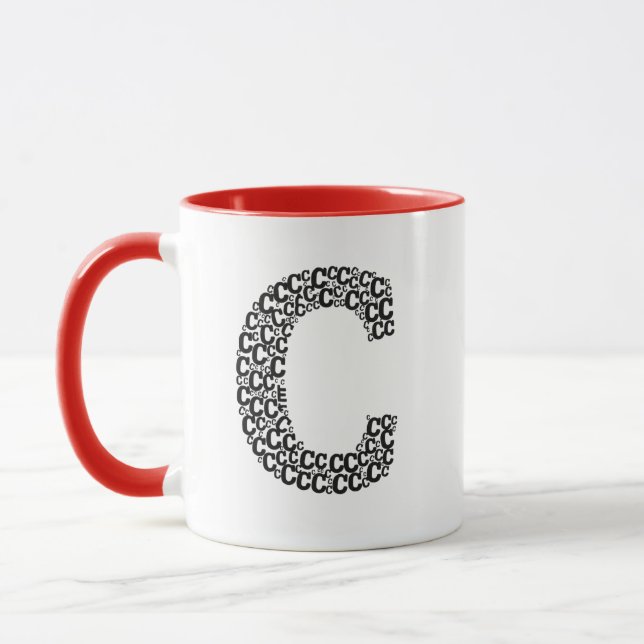 Taza Minimal Letter C Typography Mug (Izquierda)
