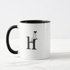 Taza Minimal Letter H Girl Aesthetic Coffee Mug