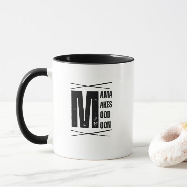 Taza Minimal Mama Mood Moon Bear Design (Con donut)