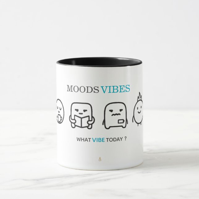 Taza Minimal “Moods Vibes” Cute Line Art T-Shirt | Kali (Centro)