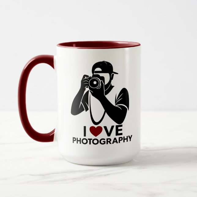 Taza Minimal Red Heart Love Design Combo Coffee Mug (Izquierda)