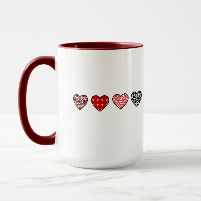 Taza minimal valentine hearts / “cute love pattern” (Izquierda)