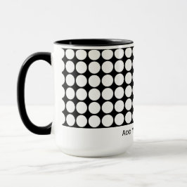 Taza Minimal White Dots on Solid Black Background