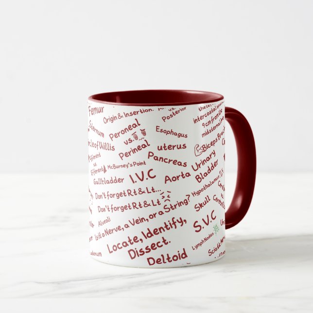 Taza Minimalist Anatomy Pattern Medical Professional Mu (Anverso derecho)
