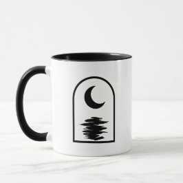 Taza Minimalist Celestial Moon and Water