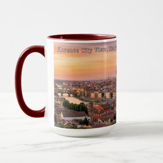 Taza Minimalist Florence Italy Aesthetic City View Mug (Izquierda)
