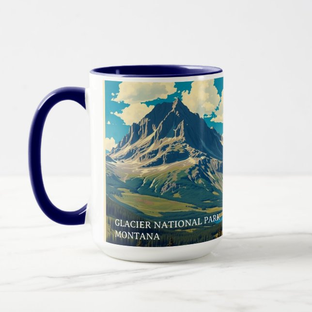 Taza Minimalist Glacier National Park Peak Custom (Izquierda)