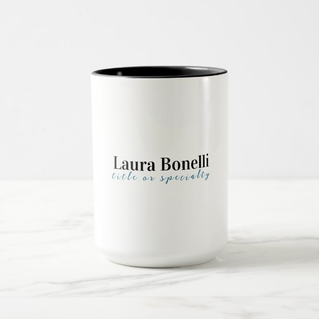 Taza Minimalist Professional Modern Plain Name Title (Centro)