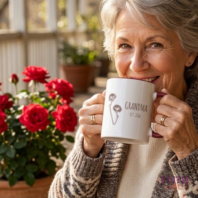 Taza Minimalist Roses Flower Coffee Cup for Grandma  (Subido por el creador)