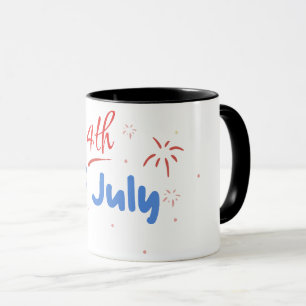 Taza Minimalista "4 de Julio" con Estallidos de Pe