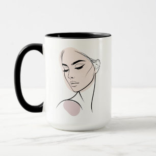 Taza Minimalista Abstracto Línea Femenina 3 (Con Color)