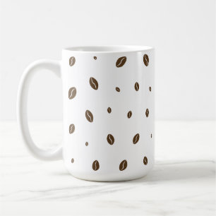 Taza Minimalista con Patrón de Granos de Café Simp
