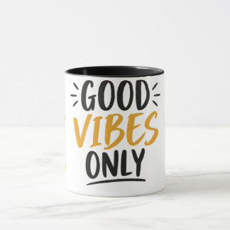 Taza Minimalista de Buenas Vibraciones Modernas