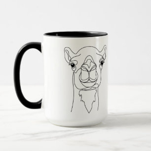 Taza Minimalista de Una Línea con Cara de Camello 