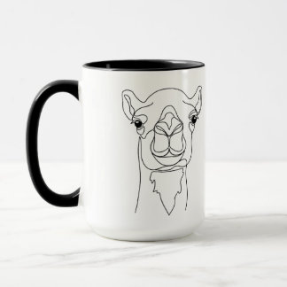 Taza Minimalista de Una Línea con Cara de Camello