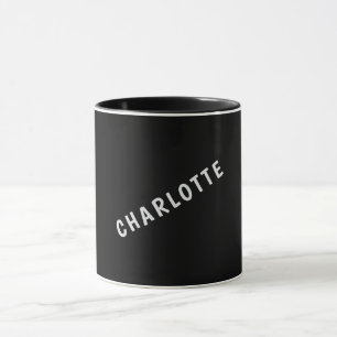 Taza Minimalista Elegante Clásico Profesional Nombre Pr