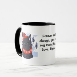 Taza Minimalista gato negro fúnebre con actitud