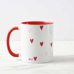 Taza minimalista “Je t’❤️”