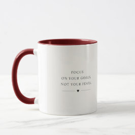 Taza minimalista motivacional: enfócate en tus obj
