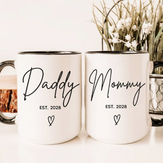 Taza minimalista personalizada para papás para nue