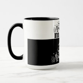 Taza Minimalistic Black & White Wildflower Mama Custom