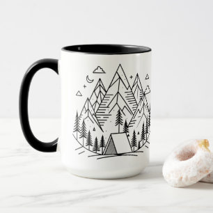 Taza Minimalistic Mountains Camping