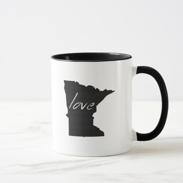Taza Minnesota Shaped Black Chalkboard Minnesotan Love (Derecha)