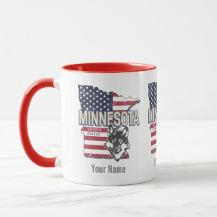 Taza Minnesota State Estados Unidos Map Vintage USA