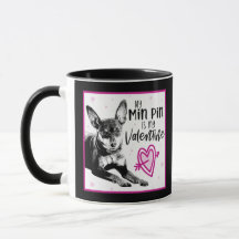 MinPin El día de San Valentín Mug - Perro Valentin