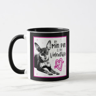 Taza MinPin El día de San Valentín Mug - Perro Valentin