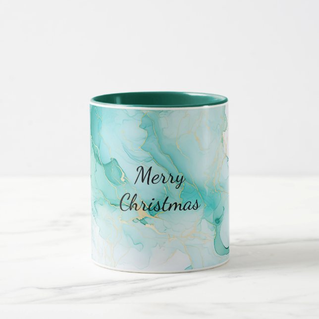 Taza Mint Aqua Pearl Gold Marble (Centro)