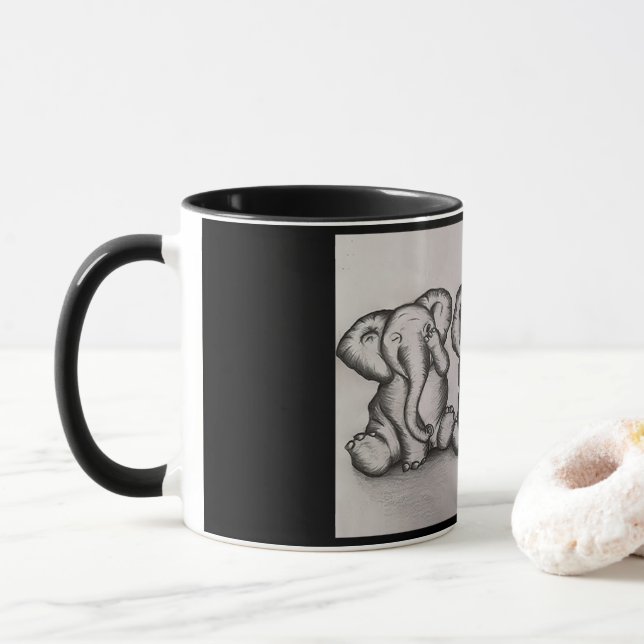 Taza Mira, oye, no hablas nada malo sobre el elefante (Con donut)