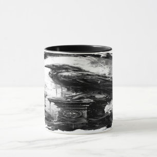 Taza Mirada Abisal Cuervo de Cráneo de Metal Pesado