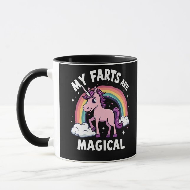 Taza Mis Faros Son Un Arcoiris De Unicornio Gracioso (Izquierda)