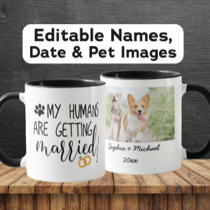 Taza Mis humanos se van a casar Foto de Perro y Gato
