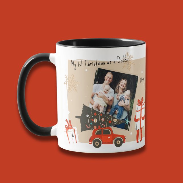 Taza Mis primeros Navidades como papi en vacaciones de  (Subido por el creador)