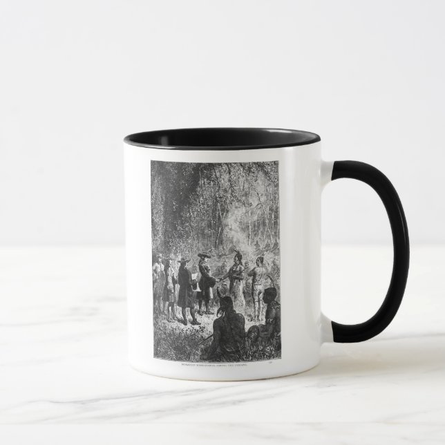 Taza Misionarios de Moravian entre los indios (Derecha)
