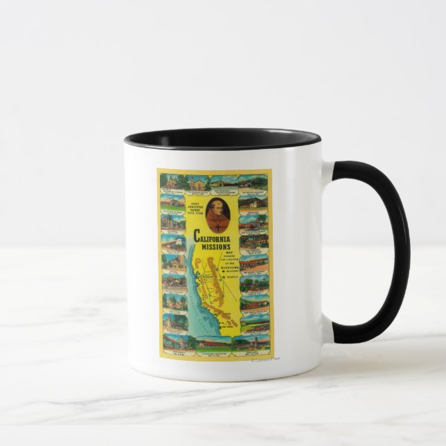 Taza Misiones españolas de California mostrando (Derecha)