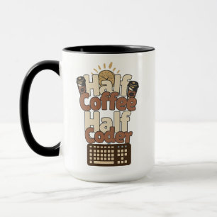 Taza Mitad Café, Mitad Programador