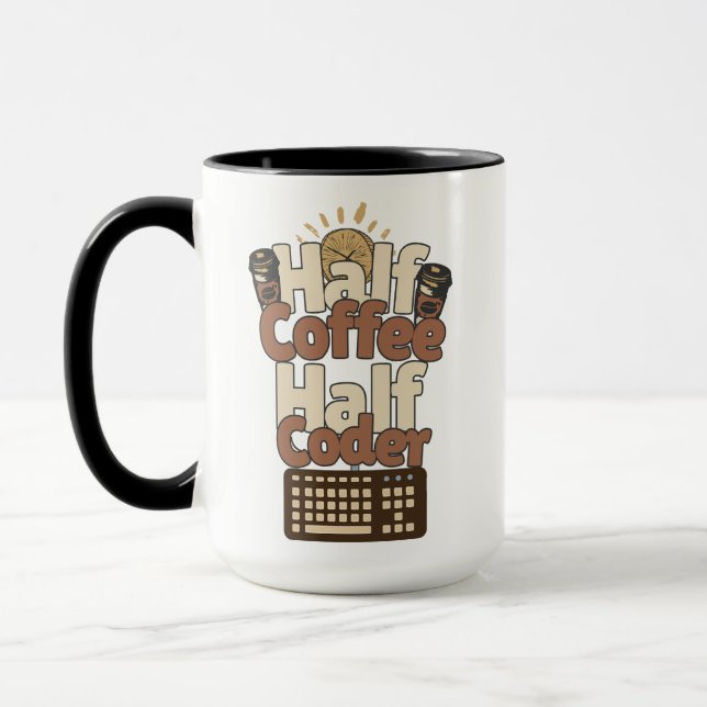 Taza Mitad Café, Mitad Programador (Izquierda)