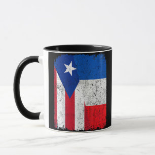 Taza Mitad puertorriqueño mitad bandera francesa Orgull