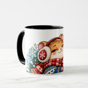 Taza Mitten Magic Cocoa Clásico Lindo Zorro de Invierno